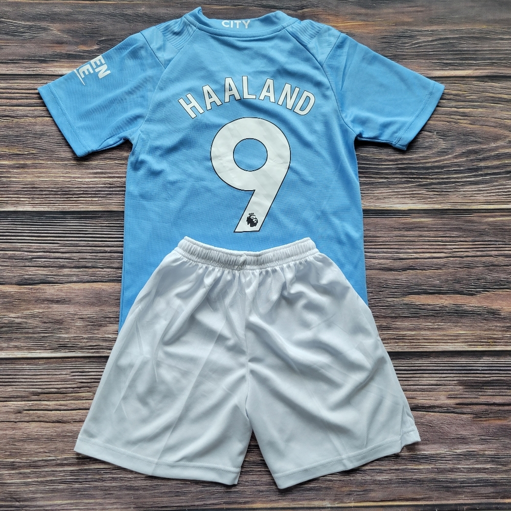 Manchester Haaland 9 kid's soccer Jersey and shorts